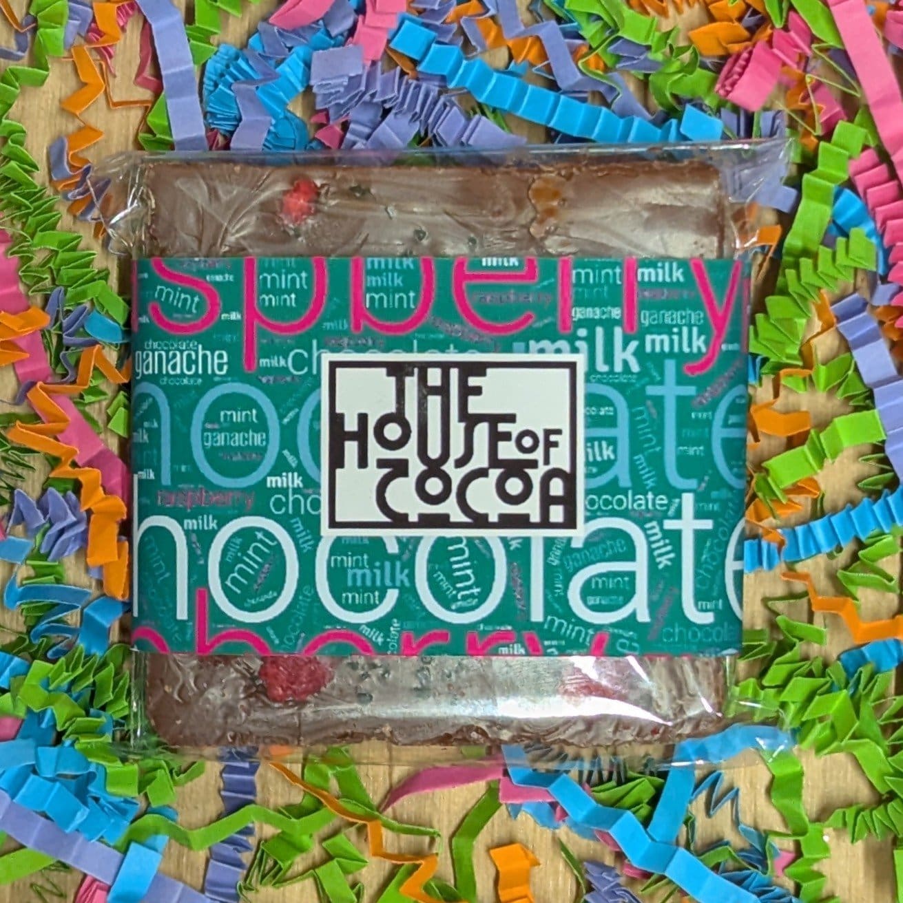 Milk Chocolate Bar with Mint and Raspberry Ganache