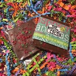 Belgian Plant Based Chocolate Half Bar with Mint and Raspberry Ganache