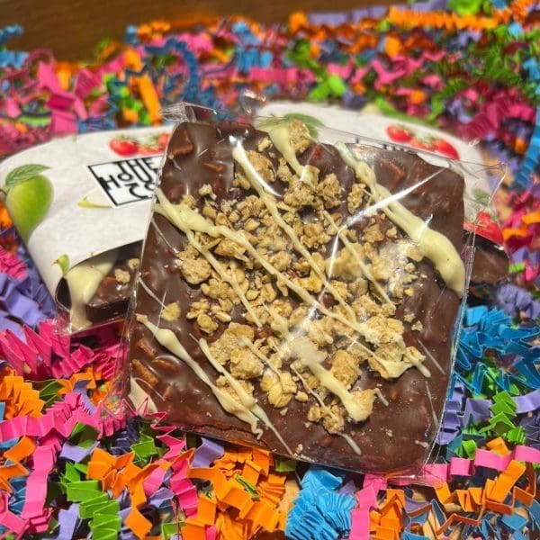 Milk Chocolate Strawberry & Apple Crumble with Custard